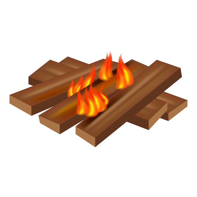 Vecteur icône de feu de bois illustration réaliste de l'icône vectorielle du feu de bois pour la conception web