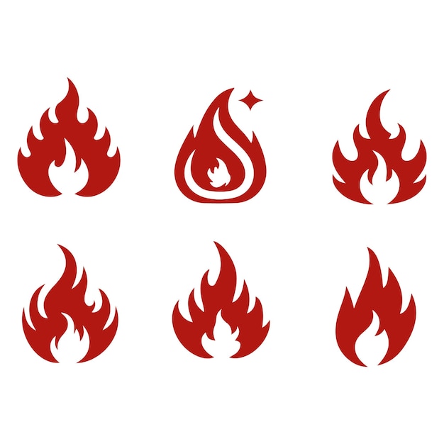 Icône de feu flamme feu de camp signe feu de camp symbole brûler élément graphique conception