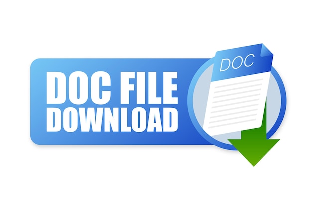 Vecteur icône de fichier doc type de document de feuille de calcul illustration graphique design plat moderne icône vectorielle doc