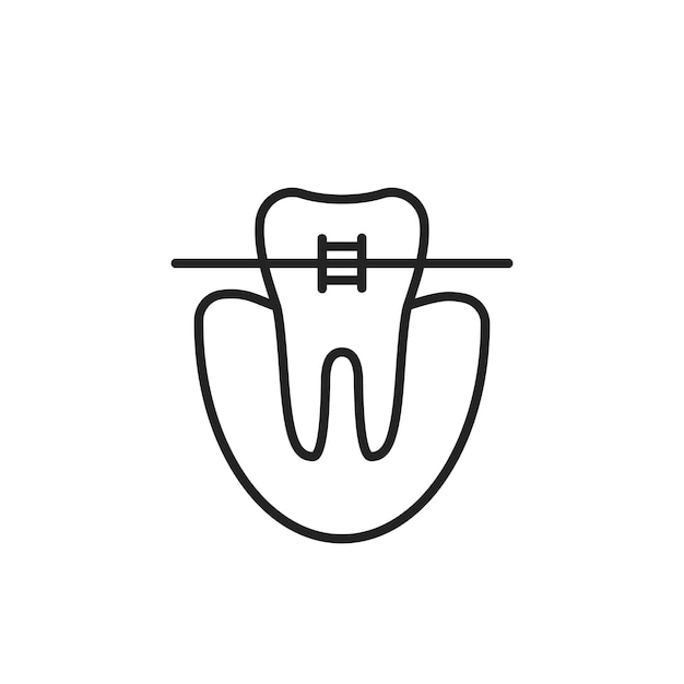 Icône De Fine Ligne D'appareils Dentaires