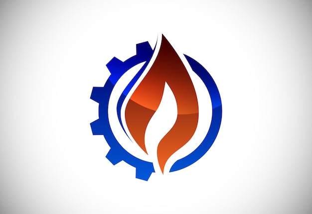 Icône de flamme de feu Concept de conception de logo pour l'industrie pétrolière et gazière