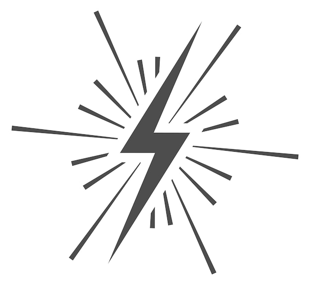 Vecteur icône flash éclair noir symbole d'orage