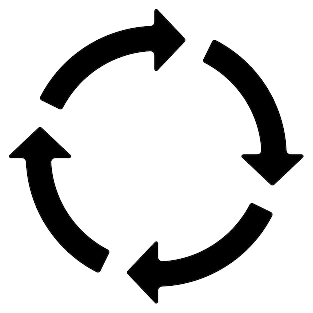 Icône de flèche circulaire Concept de répétition de la reprise du cycle Illustration vectorielle