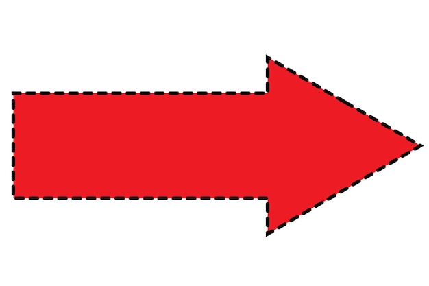 Vecteur icône de flèche rouge sur fond blanc isolé
