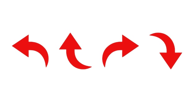 Icône de flèches rouges Définir l'illustration vectorielle