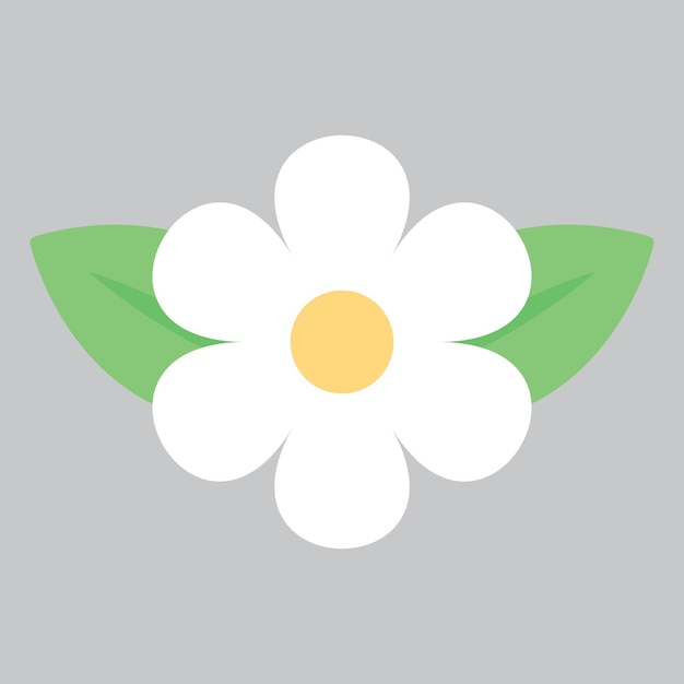 Vecteur icône de fleur blanche mignonne illustration de conception plate
