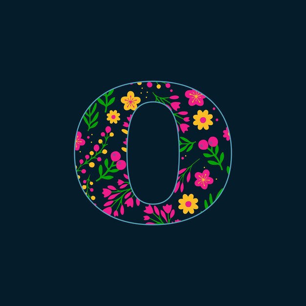 Icône de fleur en police couleur logo moderne luxe minimaliste