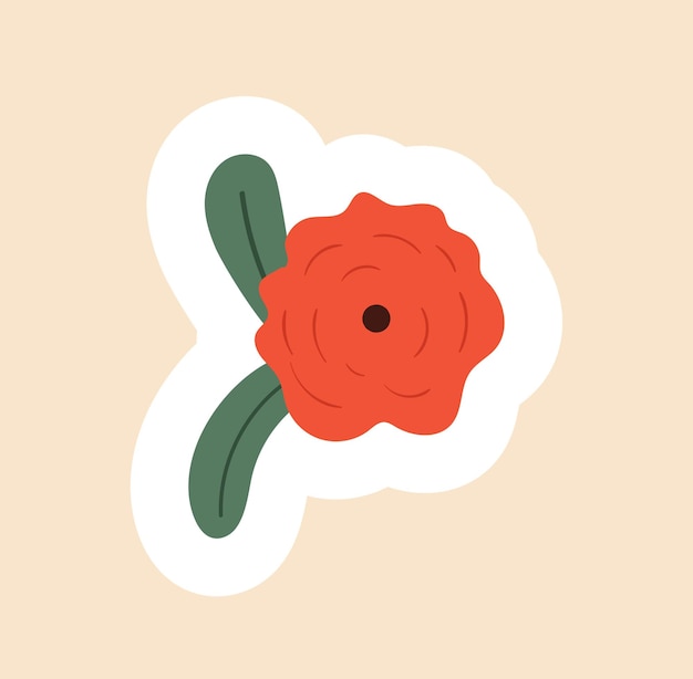 Vecteur icône de fleur rouge femme