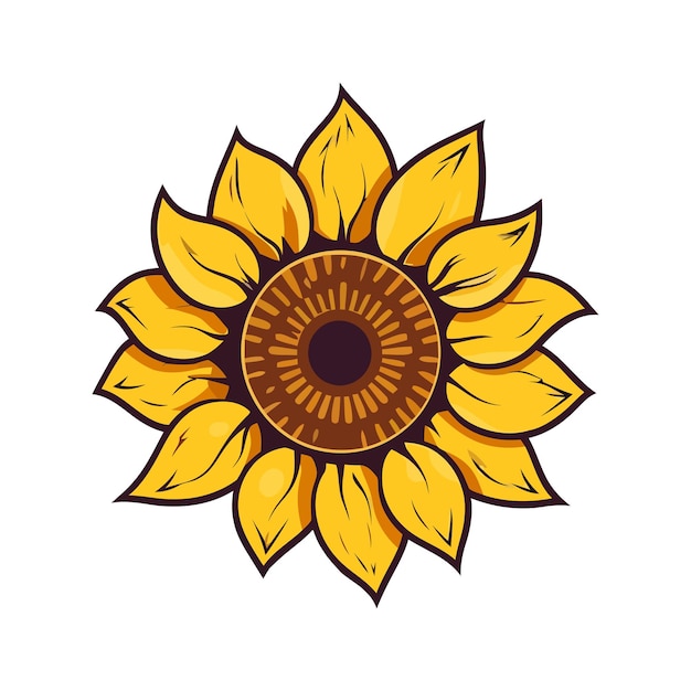 Icône de fleur de tournesol Fleur de tournesol isolée Symbole de tournesol mignon