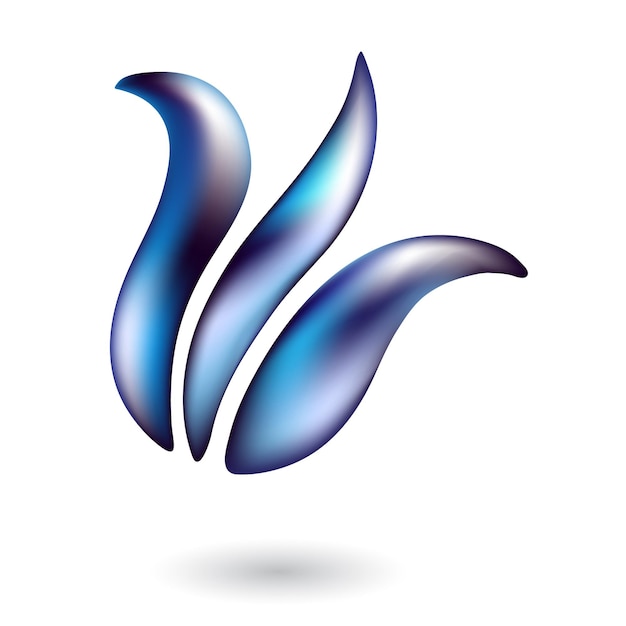 Vecteur icône de fleur de tulipe bleu brillant