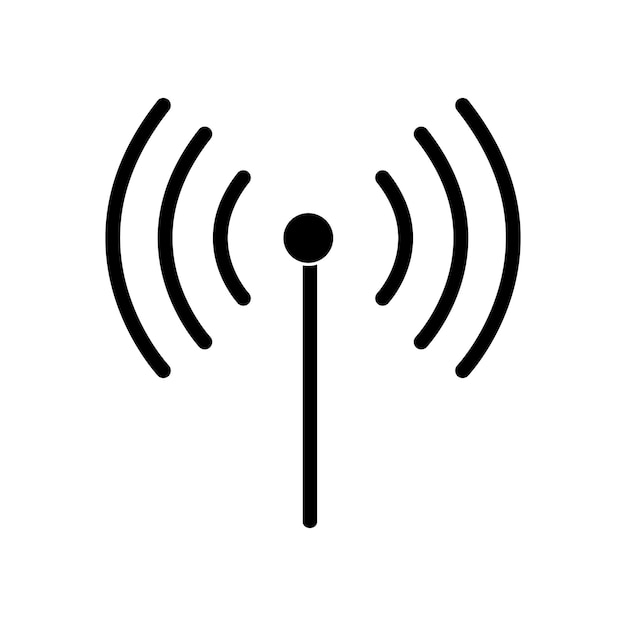 Icône de flux de signal icône d'onde de signal de diffusion icône de fréquence d'antenne sans fil wifi internet