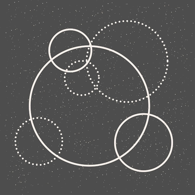 Vecteur icône en forme de cercle rond modèle d'affiche graphique monochrome minimaliste