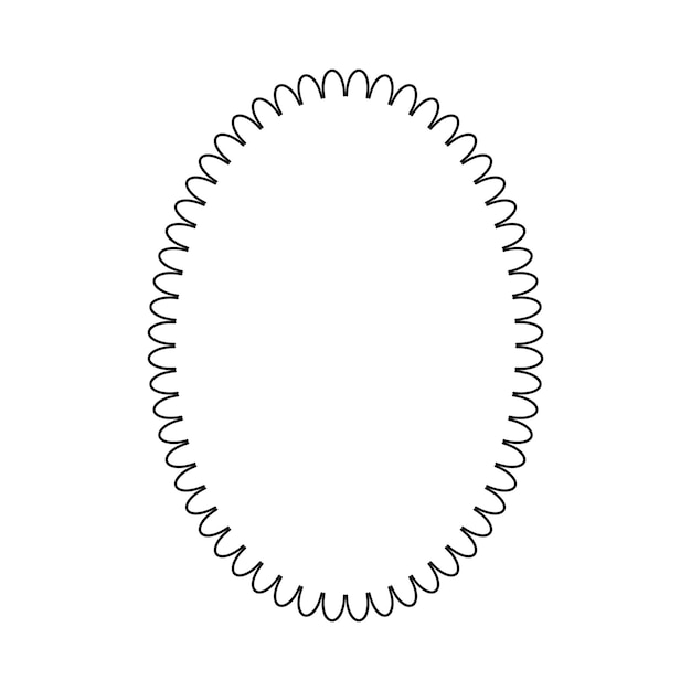 Icône de forme de conception de bordure ronde cadre ovale pour élément décoratif vintage doodle pour la conception