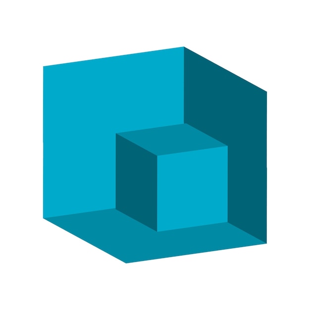 Icône de forme cubique bleue 3d pour la conception de concept Élément de conception d'icône de forme de cube Illustration vectorielle