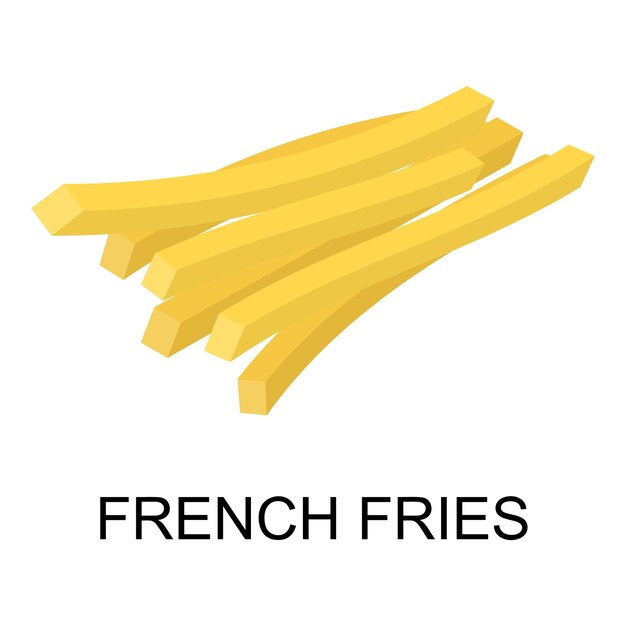 Vecteur icône de frites isométrique de l'icône de vecteur de frites pour la conception de sites web isolée sur fond blanc