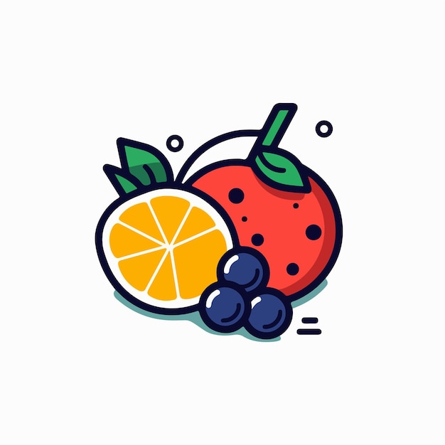 Une Icône De Fruit Avec Un Jeu De Couleurs Rouge Et Noir.