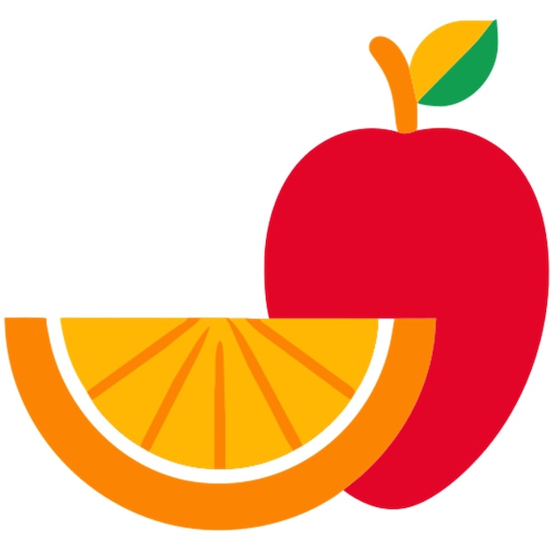 icône de fruits formes colorées
