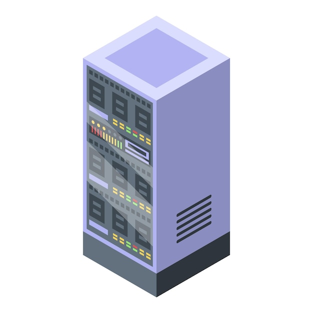 Icône de garde-robe de serveur moderne Isométrique de l'icône vectorielle de garde-robe de serveur moderne pour la conception de sites Web isolée sur fond blanc