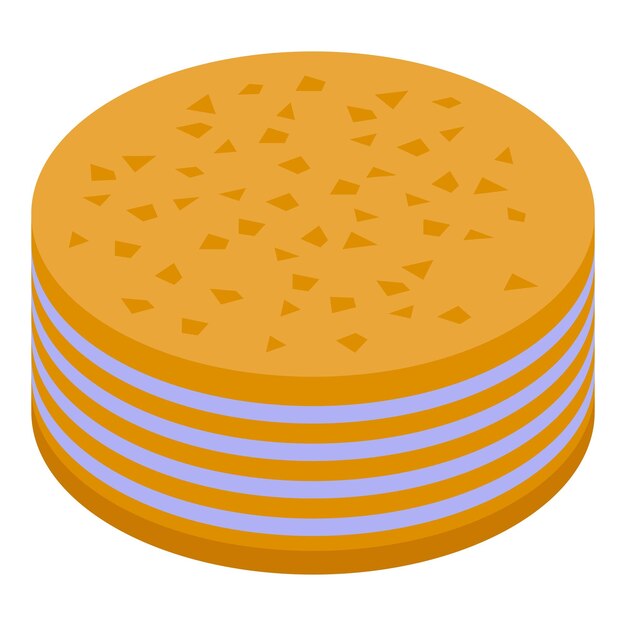 Vecteur icône de gâteau napoléon ronde vecteur isométrique fête alimentaire