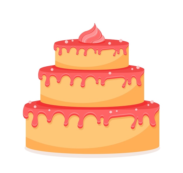 Vecteur icône de gâteau rose