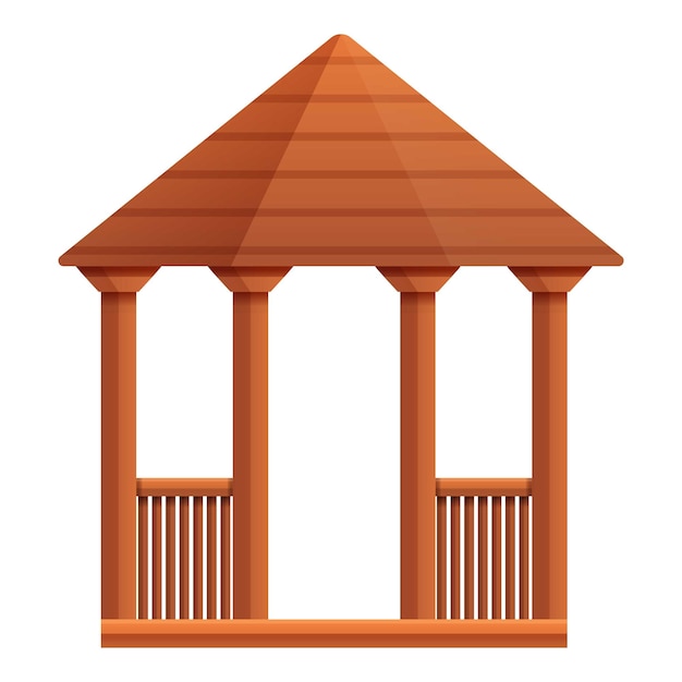 Icône de gazebo en bois Cartoon de gazebo vectoriel en bois pour la conception de sites Web isolé sur un fond blanc