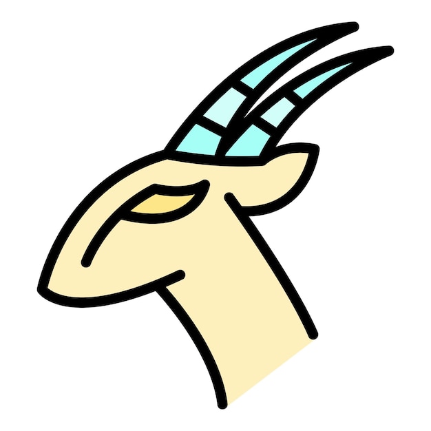 Icône de la gazelle africaine Contour de la Gazelle africaine icône vectorielle couleur plate isolée