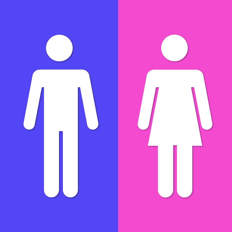 Vecteur icône de genre, signe de toilette de salle de bains