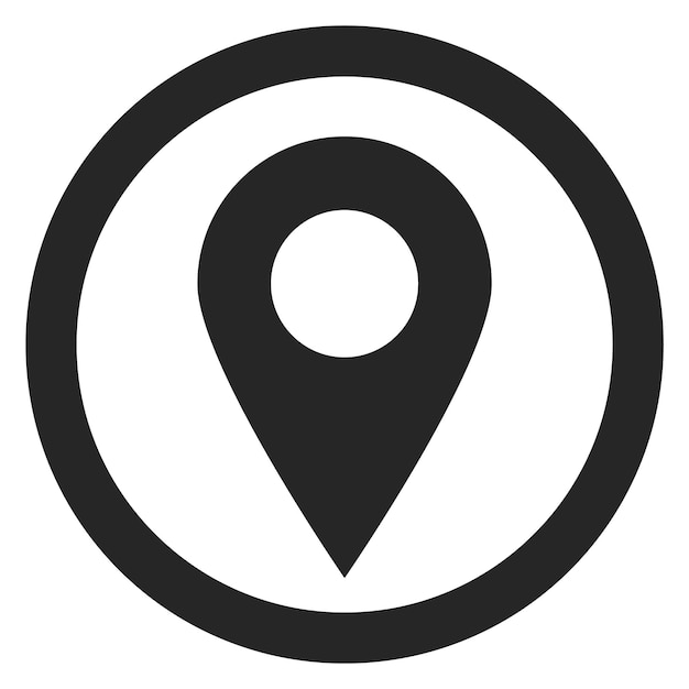 Icône géographique à épingle noire Symbole de navigation Signe de localisation