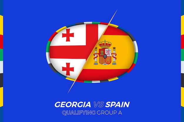 Icône Géorgie Vs Espagne Pour Le Groupe A De Qualification Du Tournoi De Football Européen