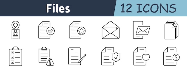 Icône de gestion de fichiers Documents approbation fichiers étoilés courriels notifications d'erreur listes de paramètres de dossiers dépôt de données téléchargement de vérification