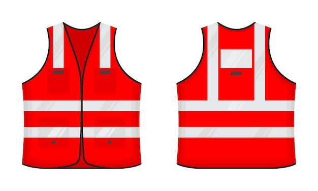 Icône De Gilet Réfléchissant De Sécurité Signe Ensemble D'illustrations Vectorielles De Style Plat