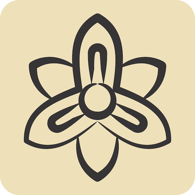 Icône Gladiolus liée au symbole des fleurs dessiné à la main style design simple modifiable