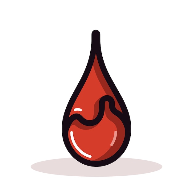 Vecteur icône de goutte de sang goutte de liquide isolée concept de don illustration vectorielle