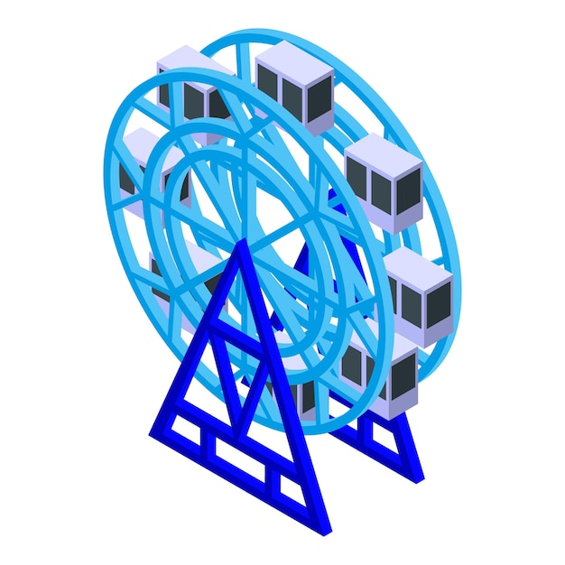 Vecteur icône de grande roue isométrique de l'icône de vecteur de grande roue pour la conception de sites web isolée sur fond blanc
