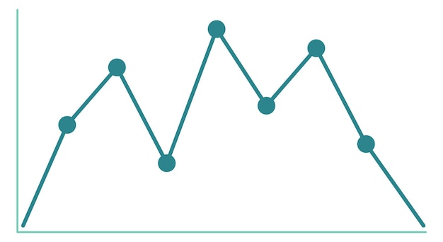 Icône de graphique en courbes Graphique de données Diagramme d'activité