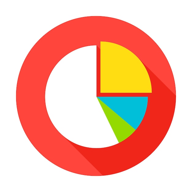 Icône De Graphique à Secteurs. élément De Cercle De Style Plat Vector Illustration Avec Ombre Portée. L'analyse Des Données.