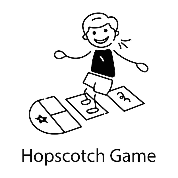 Icône De Griffon Premium Représentant Un Jeu De Hopscotch