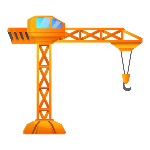 Vecteur icône de grue orange cartoon de l'icône vectorielle de la grue orange pour la conception web isolée sur un fond blanc