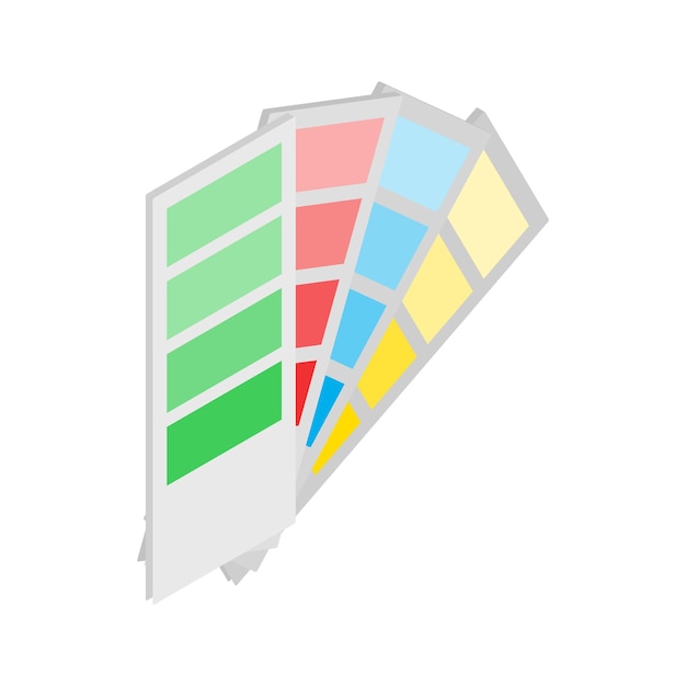 Icône de guide de couleurs dans un style 3D isométrique sur fond blanc