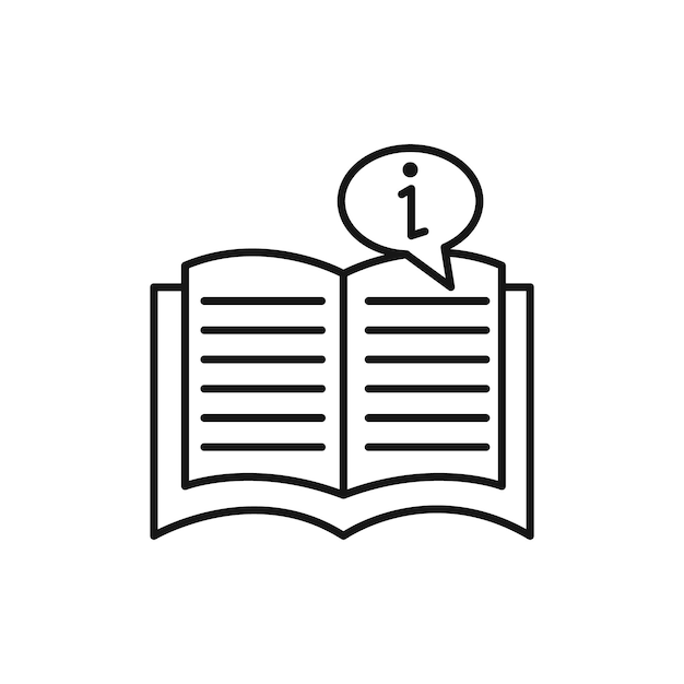 icône de guide de livre symbole plat à ligne mince simple