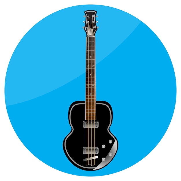 Icône de guitare électronique plate Instrument de musique pour l'application mobile d'enregistrement sonore de concert Illustration vectorielle