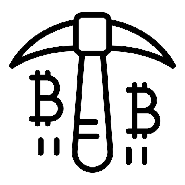 Icône de hache à main Blockchain Outline Icône de vecteur de hache à main Blockchain pour la conception de sites Web isolée sur fond blanc