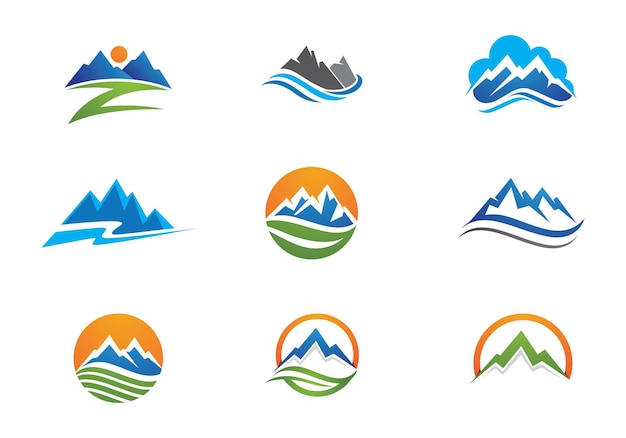 Icône de haute montagne Logo Business Template vecteur