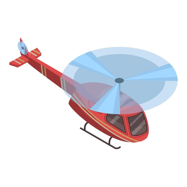 Vecteur icône d'hélicoptère rouge isométrique de l'icône de vecteur d'hélicoptère rouge pour la conception de sites web isolée sur fond blanc