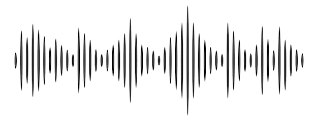 Icône d'histogramme d'amplitude Lignes noires d'ondes sonores