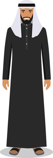 Icône de l'homme arabe debout dans un style plat. Illustration vectorielle