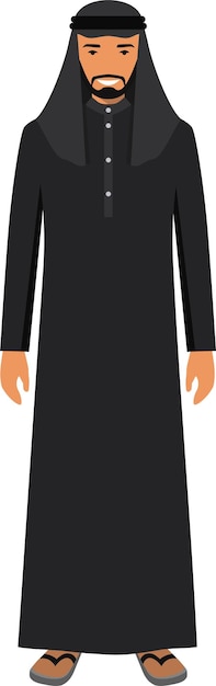 Icône de l'homme arabe debout dans un style plat. Illustration vectorielle