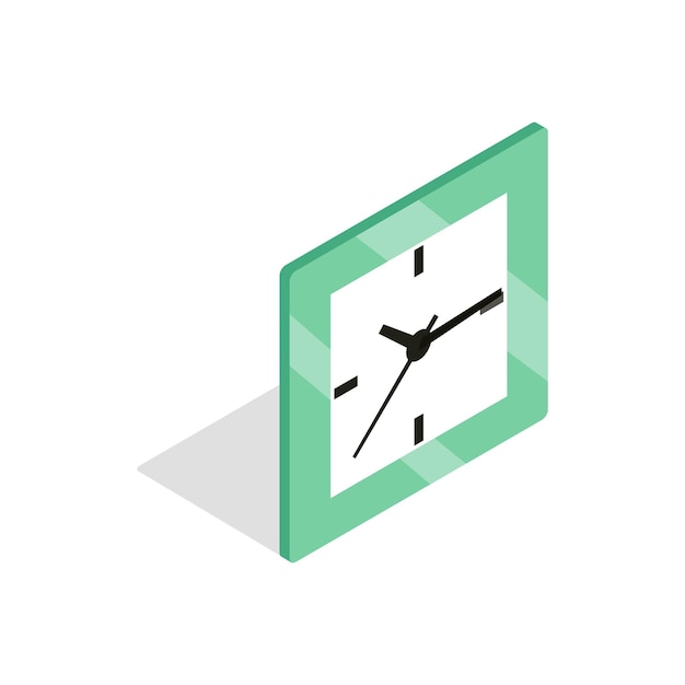 Vecteur icône d'horloge carrée dans un style 3d isométrique isolé sur fond blanc
