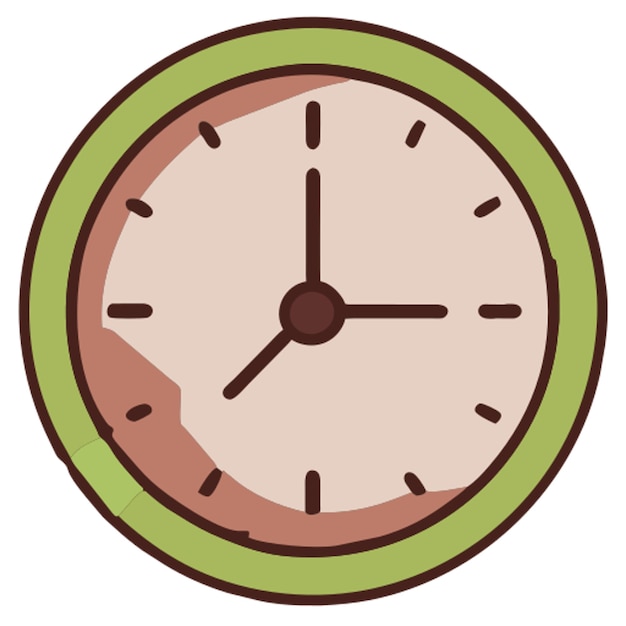 icône d'horloge à contour coloré