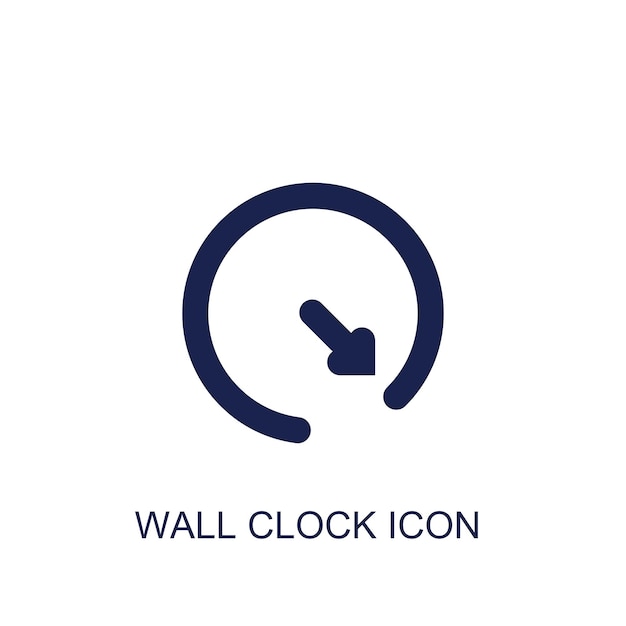 Vecteur icône horloge murale fond blanc